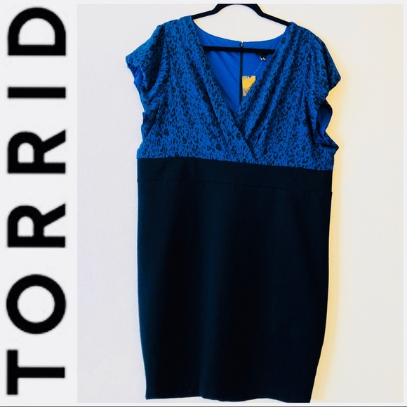 Torrid Blue & Black Retro Animal Print Dress 4 - Picture 8 of 8
